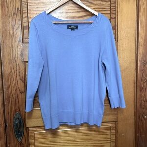 Lands End Outfitters crew neck sweater size Large 3/4 sleeves color powder blue